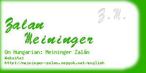 zalan meininger business card